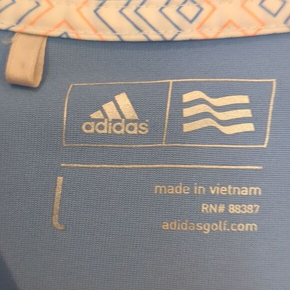 Adidas Preppy Tennis Dress Blue Button Down Polo 1 piece Athletic Flippy Skirt L - Picture 6 of 8